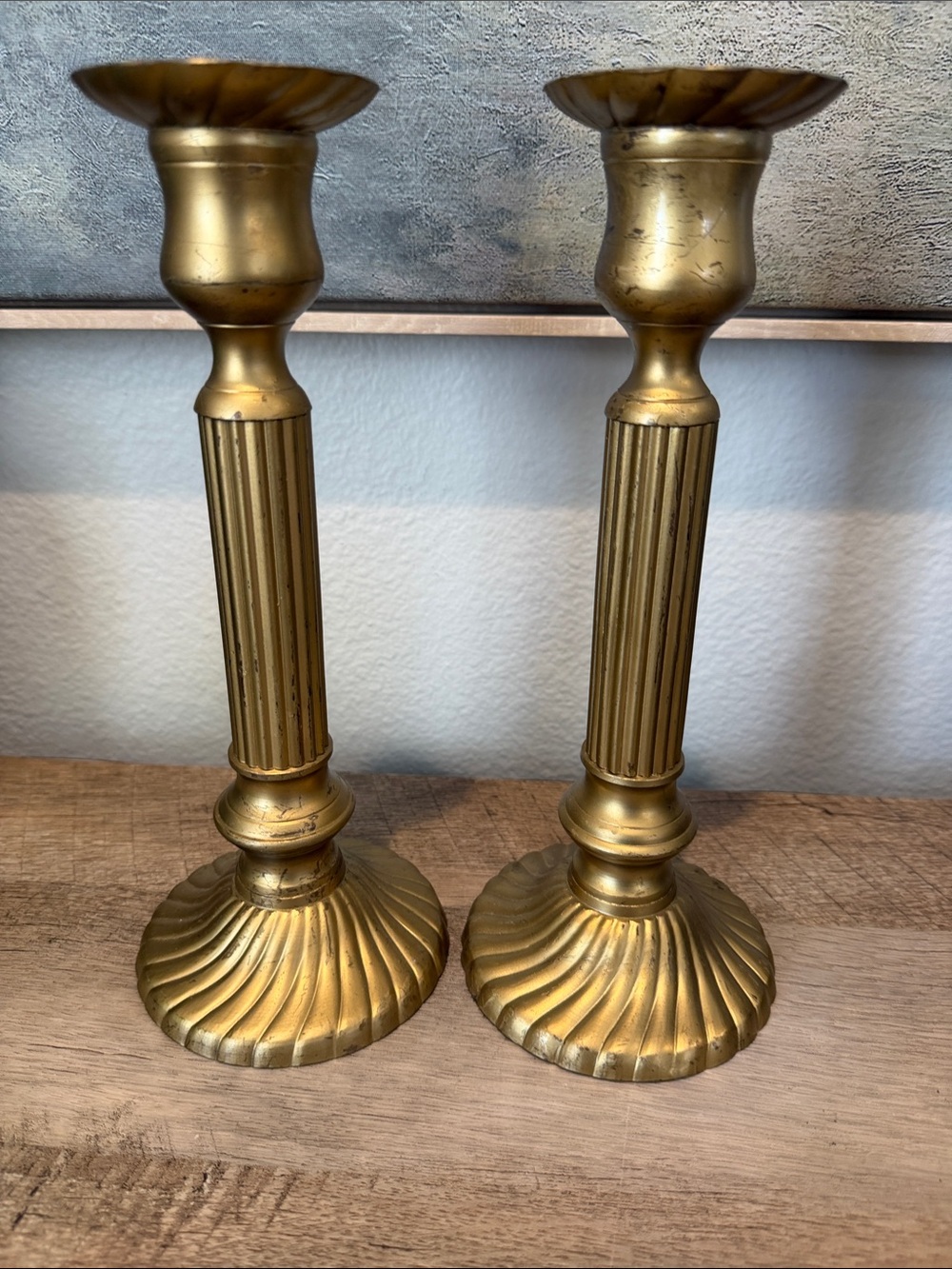 Vintage Century Fluted Candlestick Pair